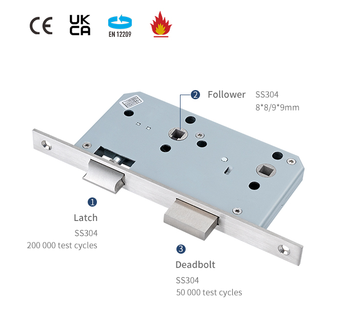 Mortise lock for bathroom/ washroom/WC doors - Dirock Hardware